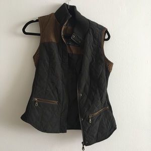 Deep Olive Green Zara Equestrian-Style Vest